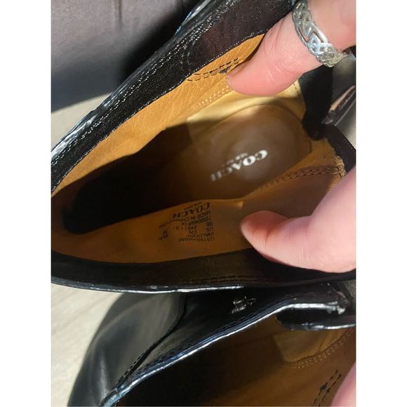 Coach Waldorf Bootie Black Polished Calf Leather Boots, Size 8.5, MSRP $318 - Picture 11 of 14